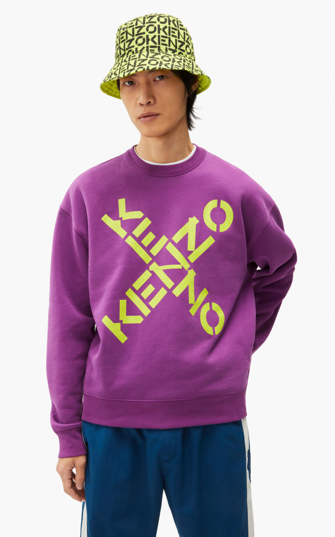 Kenzo Sport Big X Moška Puloverji Vijolična SI-6729220